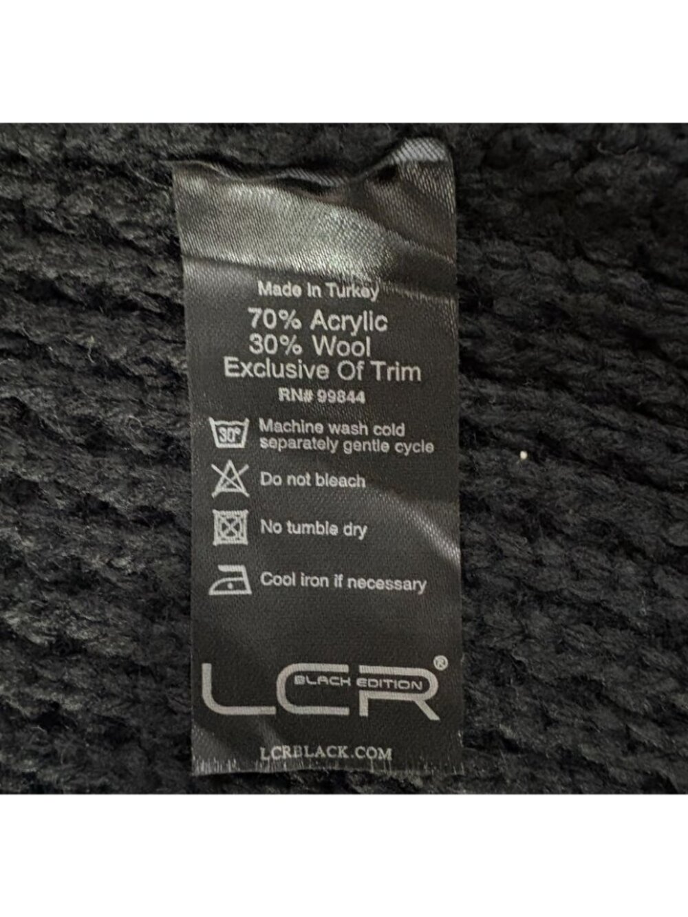 LCR Black Edition Knit Toggle Shawl Collar Cardigan sz XL color Black NWT $125 - Picture 3 of 12